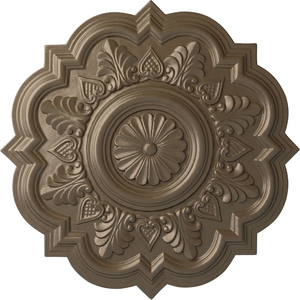 Ekena Millwork Deria Ceiling Medallion (Fits Canopies up to 6"), Hand-Painted Warm Silver, 20 1/4"OD x 1 1/2"P CM20DRWSS - main